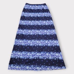 Vintage ‘90s Groggy Floral Maxi Skirt Purple and Blue